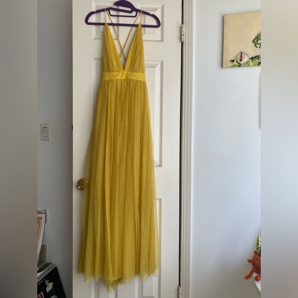 Pinup girl clothing rubber ducky yellow gown - size small
